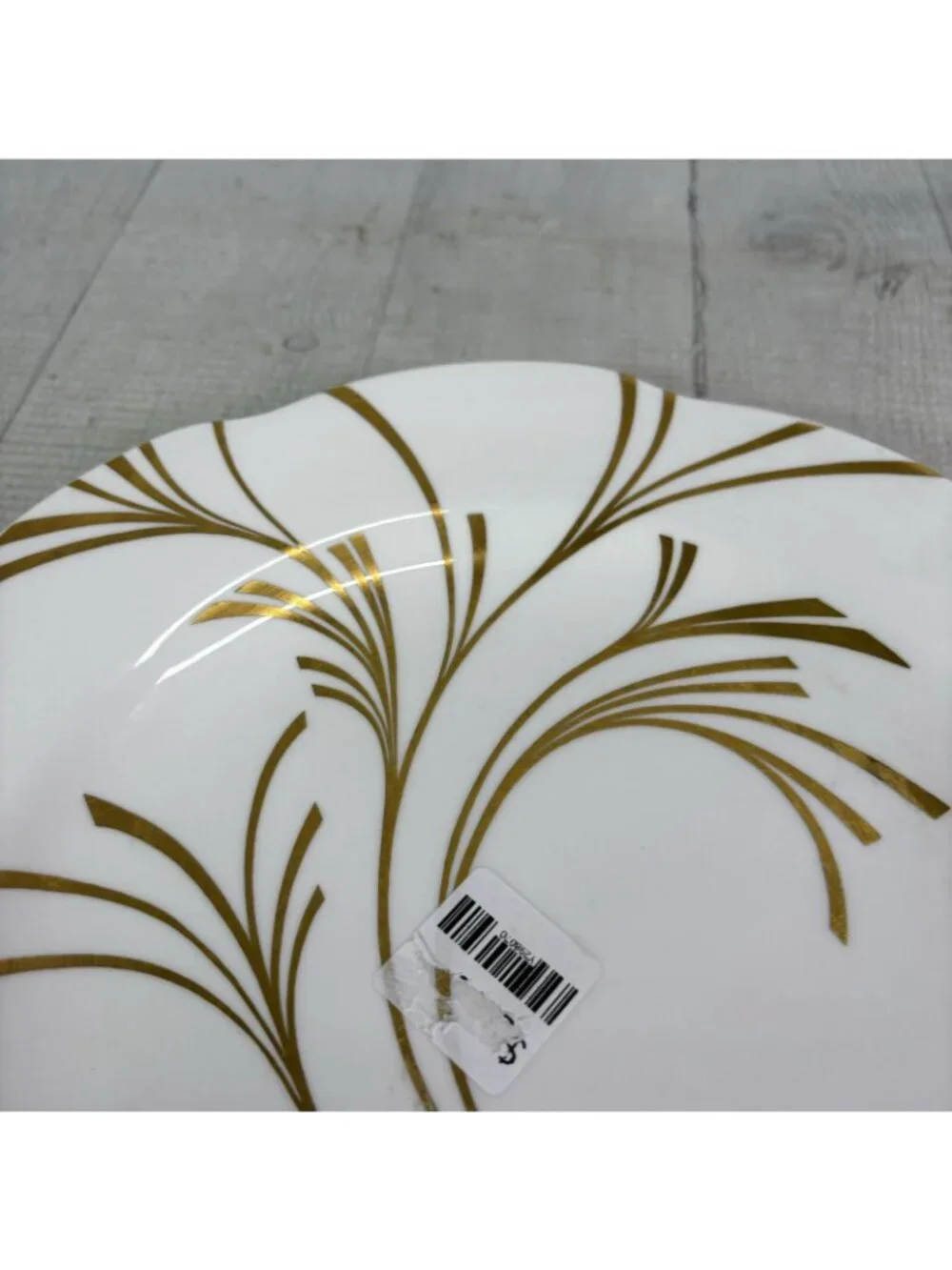 Spode COMLIMENT WHISPER England Gold Swirled Bone China Lunch Plates Set 4 NEW